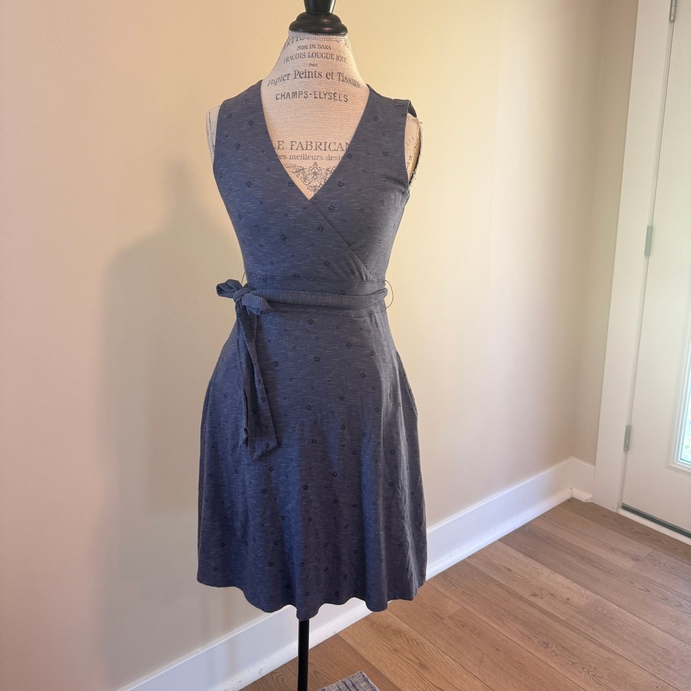 Toad&Co Women's Navy Blue Faux Wrap Tank Dress Size S